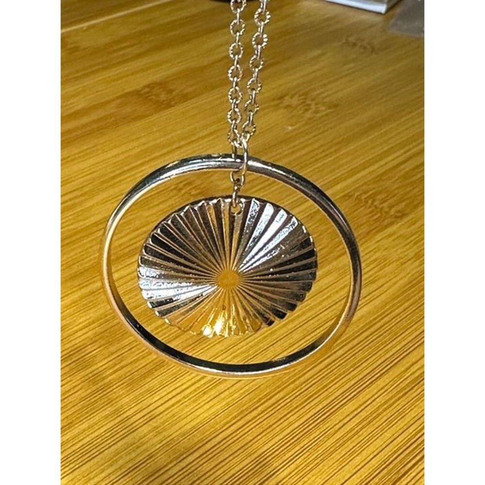 élie Gold Sunburst Medallion Pendant Necklace Circle Halo NWT New Boho Jewelry
